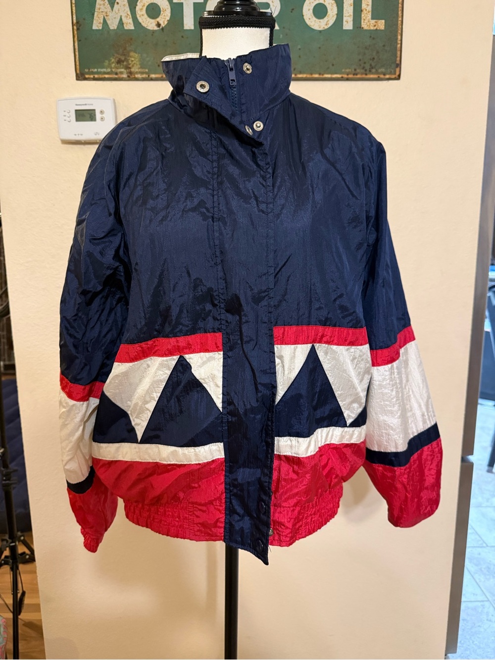 Vintage Sunterra 80’s/90’s Color Block Windbreaker Jacket Geometric Retro Medium